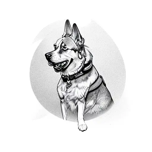 A Manifestation Symbol Merging With A Dog Silhouette