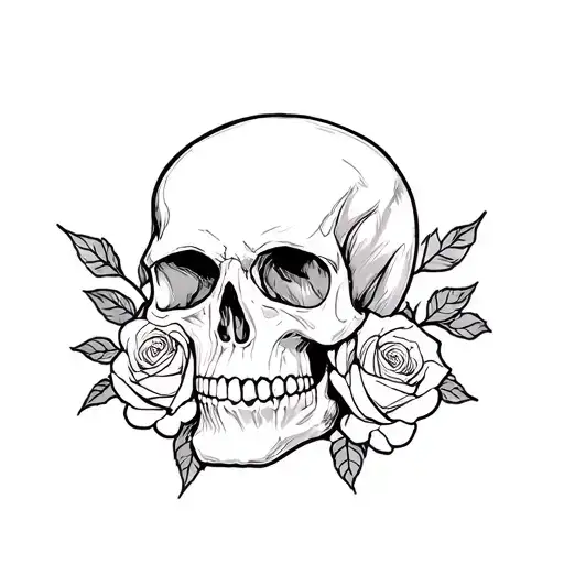 Skull And Roses Dark For Cover