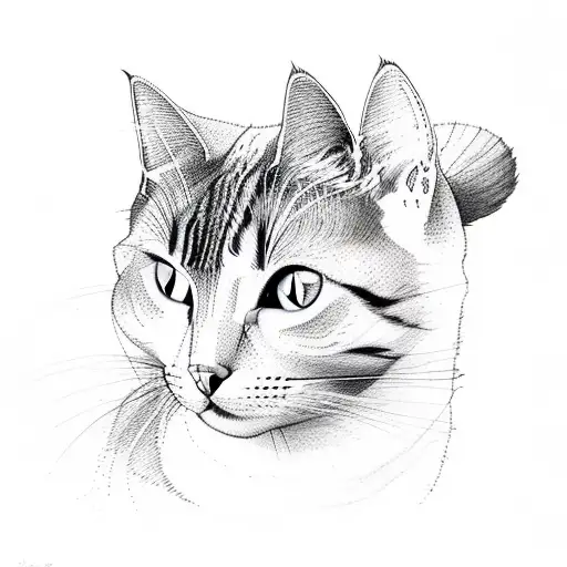 Cat With Forest In Background