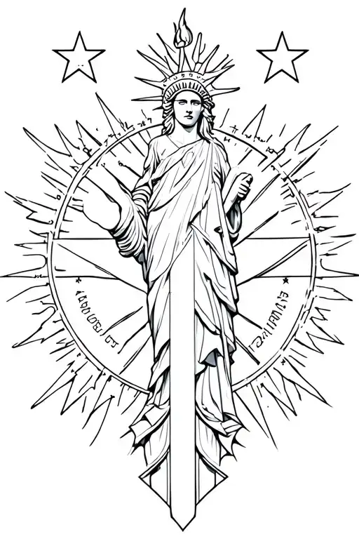 Liberty Torch With Stars