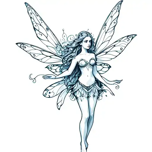 Ethereal Fairy Flying Symmetrical