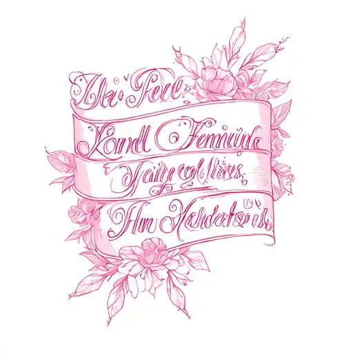 Pink Text Feminine