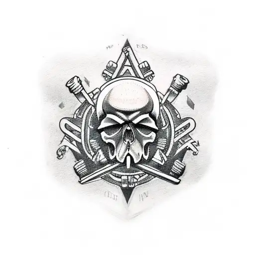A Tattoo Of The Guns N' Roses Logo With A Skull Replacing The Letter 'O'