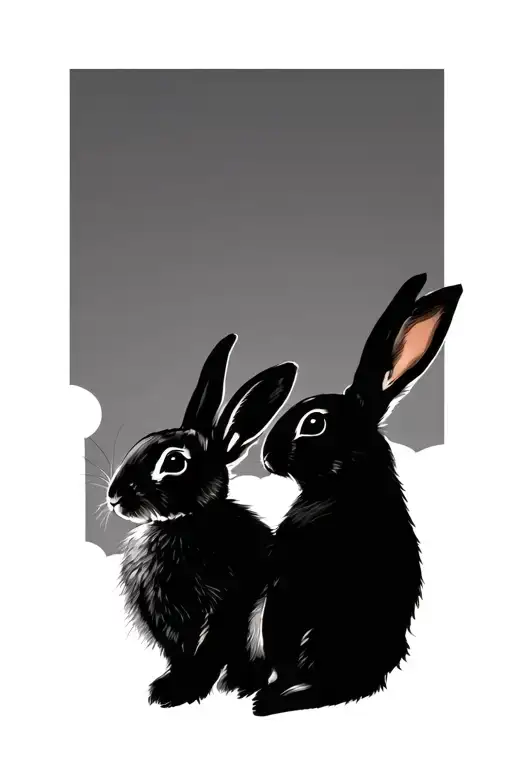 2 Rabbits Playing Together