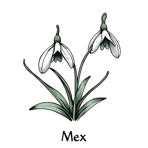 Snowdrop Flower With The Name Mex In Stem