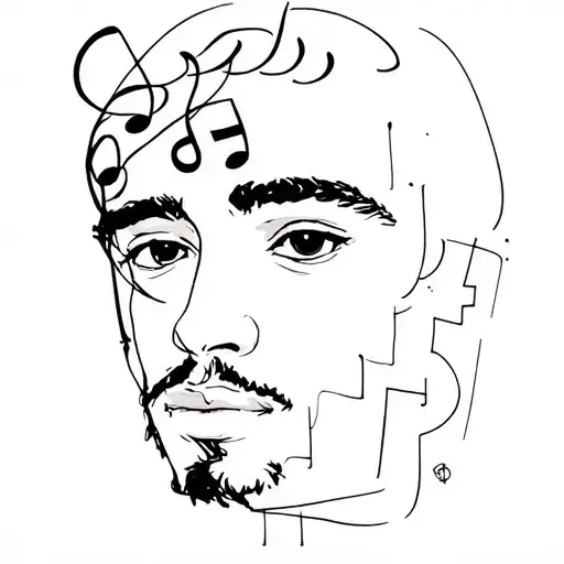 Simple Men Face And Music Notes