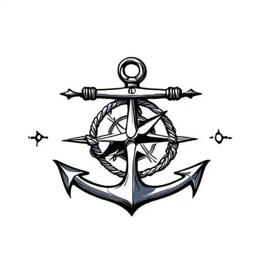 Boat Anchor Compass Rope Shark