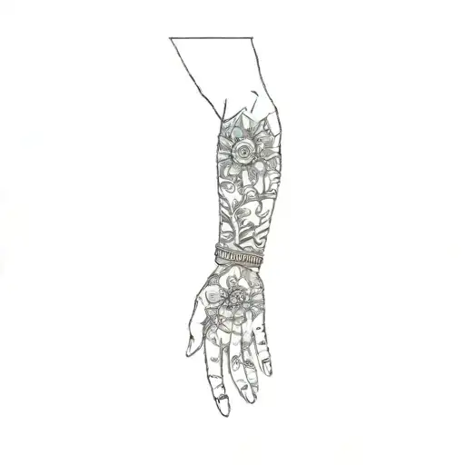 A Hand With Tattoos On It
