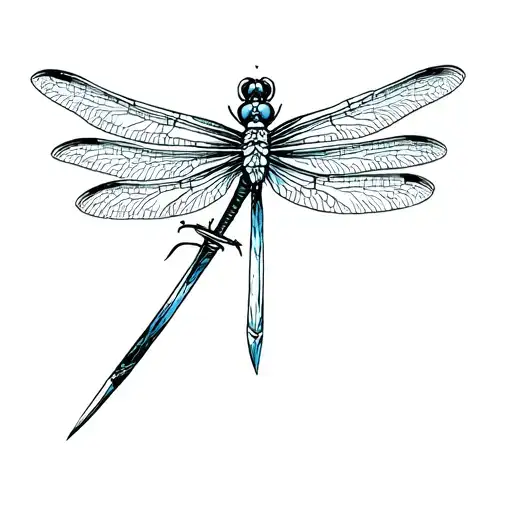 Simple Dragonfly With Sword Through The Middle