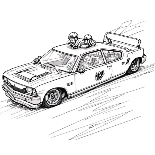 A Tattoo Of Hockey With Cars Aswell