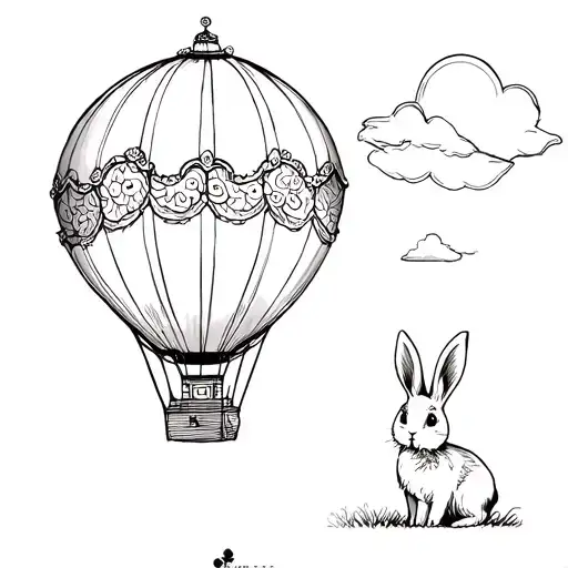 Hot Air Balloon And Bunny