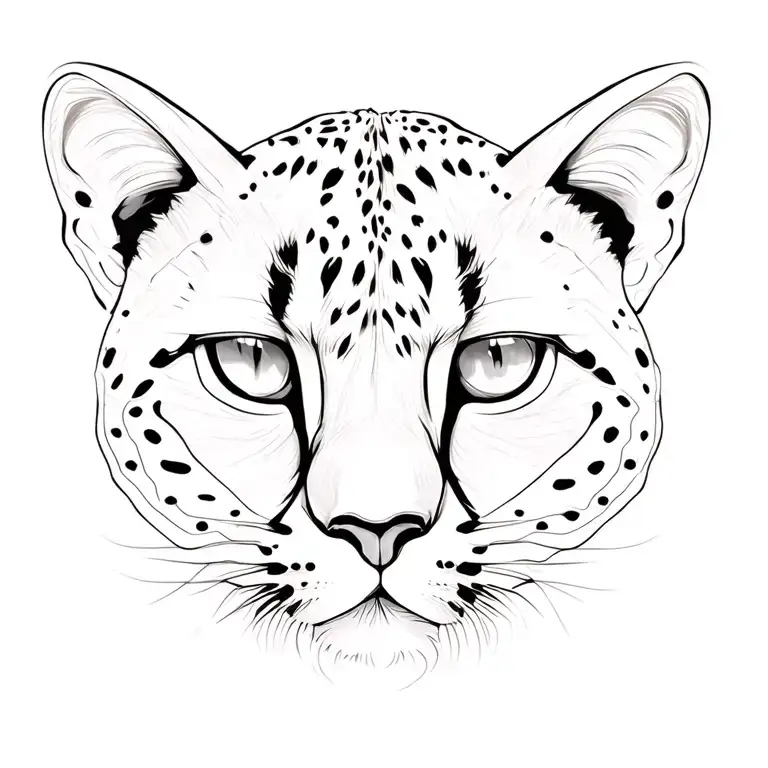 Cheetah Face Inside Butterfly Shape Outline