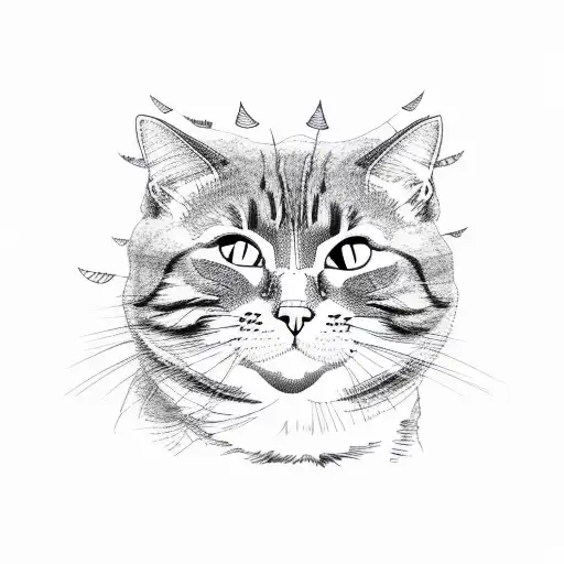 Cat With Forest Trees In Background