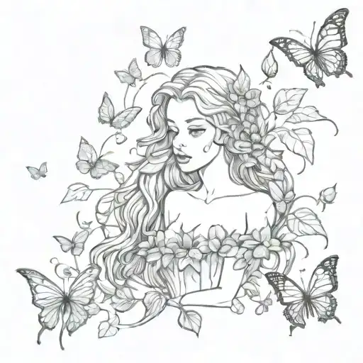 Poison Ivy Vines Wrapping With Butterflies Flying