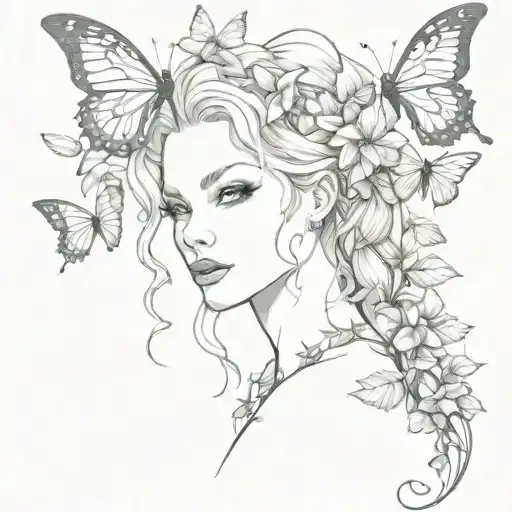 Poison Ivy Vines With Butterflies