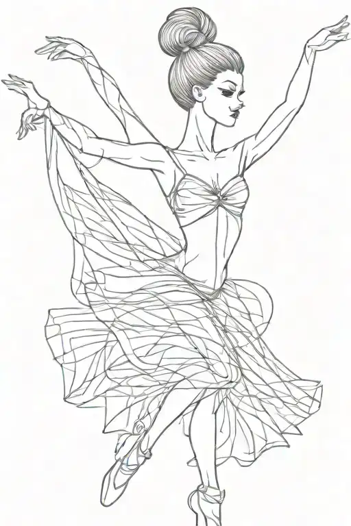 Simple Abstract Ballerina Tutu Riding