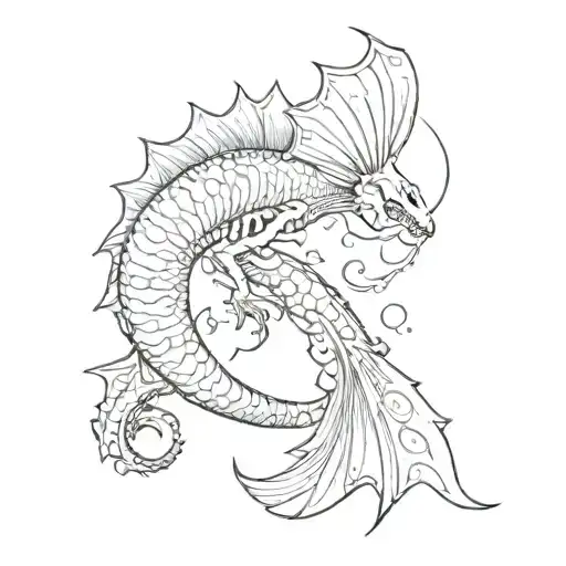 Mermaid Tail With T-rex Skelleton Body