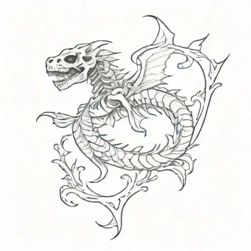 Taranasauraus Rex Skelleton With A Mermaid Tail