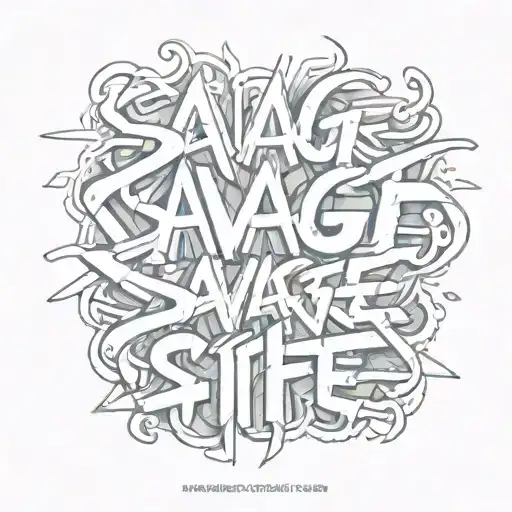 Graffiti Lettering Of The Word Savage Life