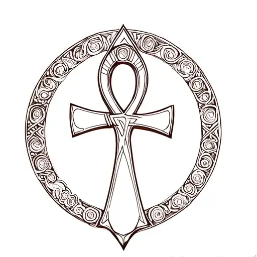 Ankh Tattoo Under Throat