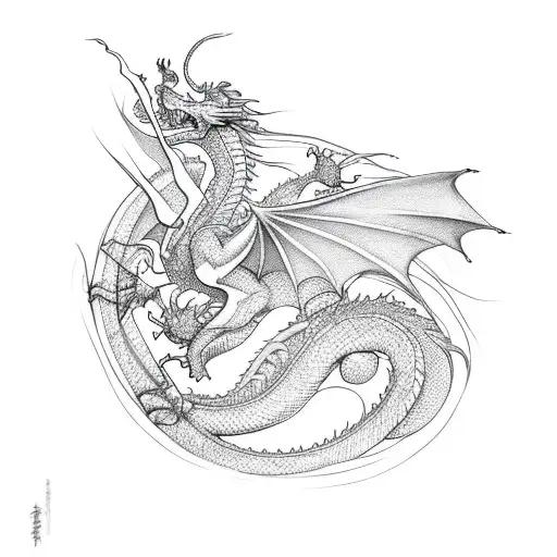 Dragon Wraped Around A Tree