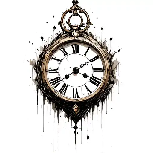 An Old Clock Appears To Be Fading Away