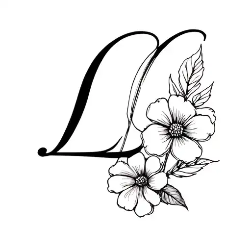 Lower Case Script L With Simple Flower Attached Near The Bottom