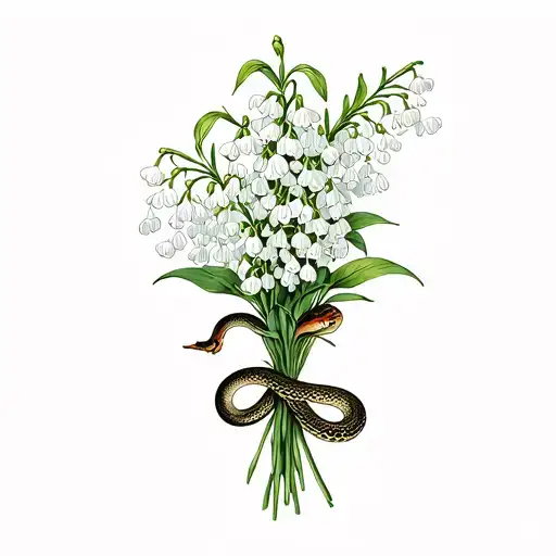 Lily Of The Valley And Hawthorn Bouquet With Snake