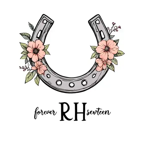 Flowers With A Horse Shoe That Says Forever Seventeen Rh