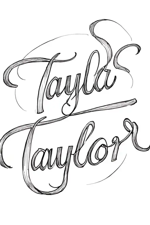 Taylor Name In Cursive With Shading Around It