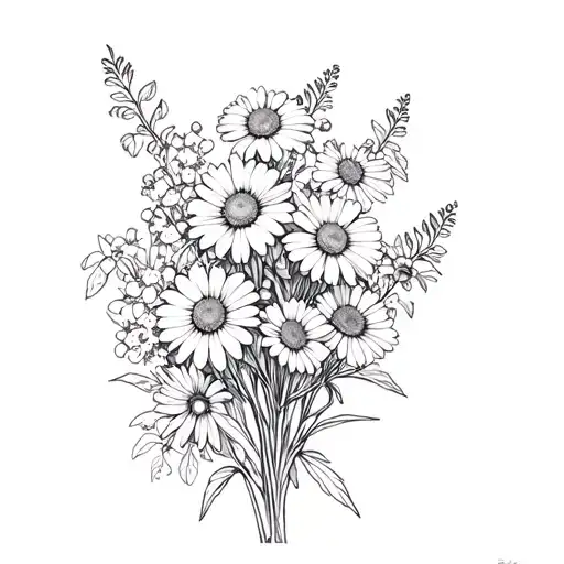 Larkspur And Daisy Bouquet