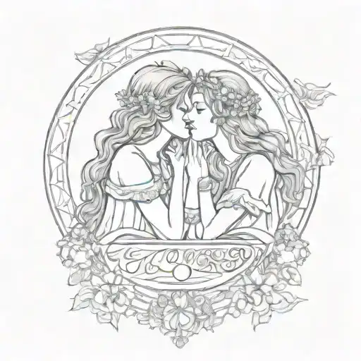 Tarot Card With Two Women Kissing