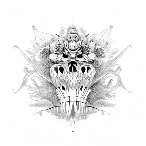 Lion Flowers Skull Butterfly Clown