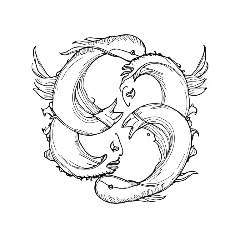 Aries And Pisces Symbol Intertwined