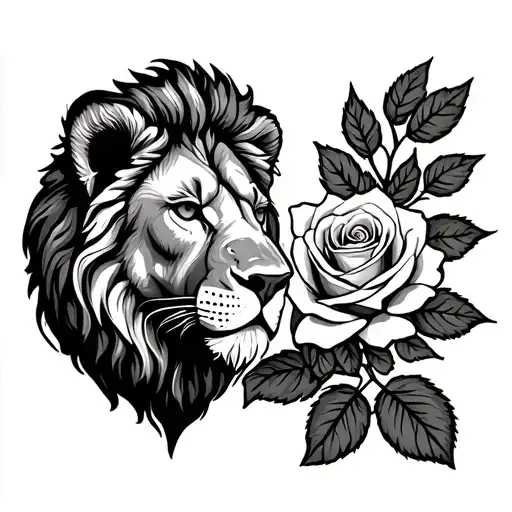 Lion Head And Rose Growing