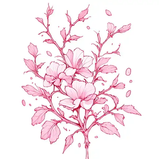 Boca Pink With Petals Falling And Do Not Have Traditional -Style Thorns