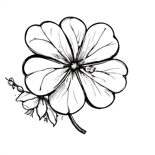 Three Leaf Clover And A Cherry Blossom