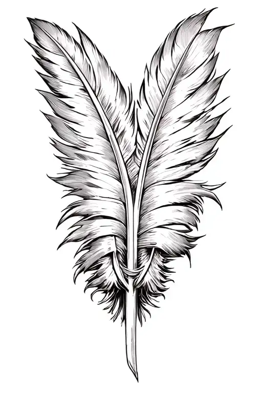 Rifle Cross Feathers Leather Work