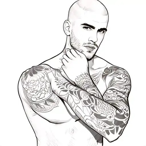 A Man With Tattoos On His Arm