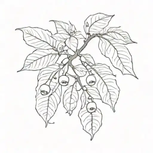 Gum Tree Branch With Leaves And Gum Nuts