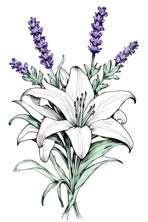 Lavender And Lily Intertwined