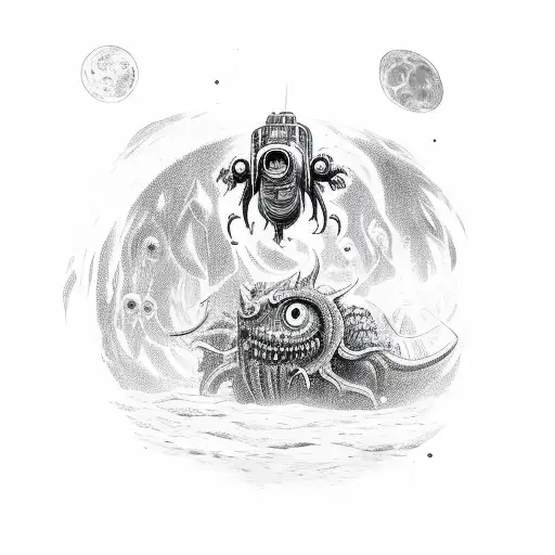 A Scene Depicting Isaac Clarke Battling A Monstrous Lovecraftian Creature In Space