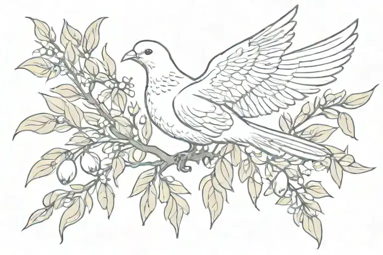 Dove For Holy Spirit With Olive Branches
