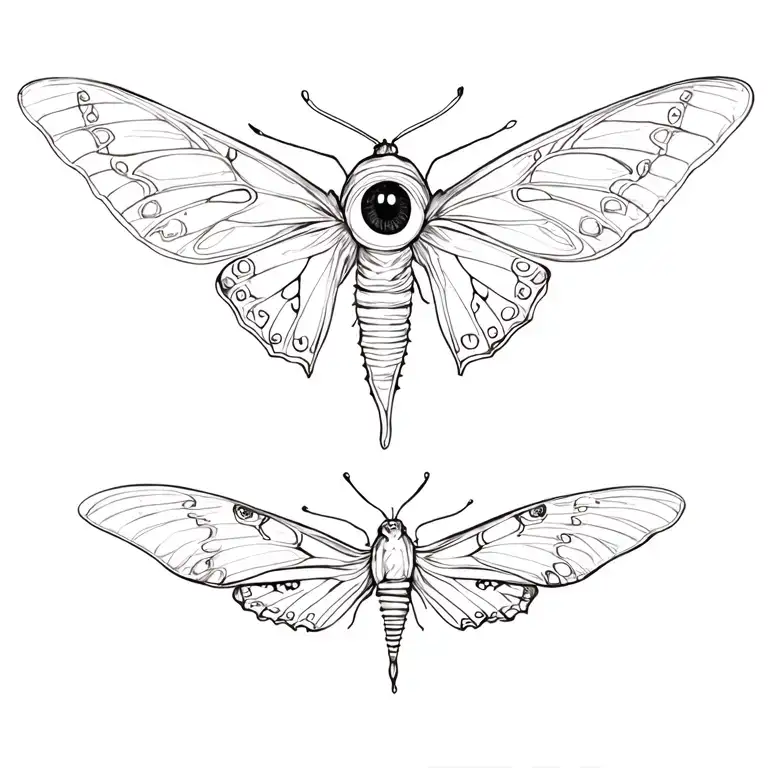 Moth And Butterfly With Third Eye