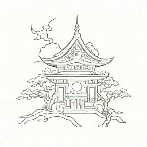 Japanese Inspired Simple Outline
