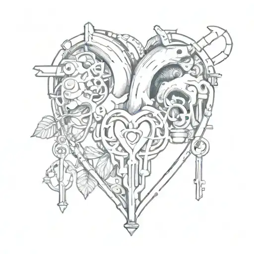 Human Heart Lock And Key