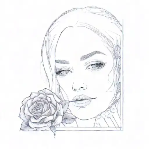 A Woman Holding A Rose