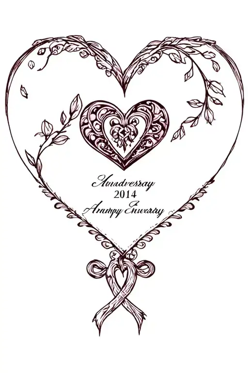 Heart With Wedding Anniversary Date