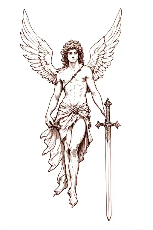 Eros With Wings And A Sword
