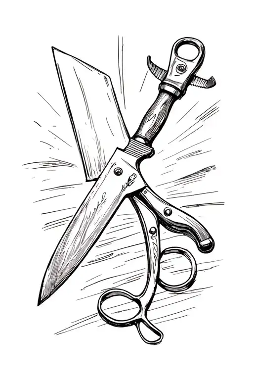 Butcher Knife & Barber Clippers